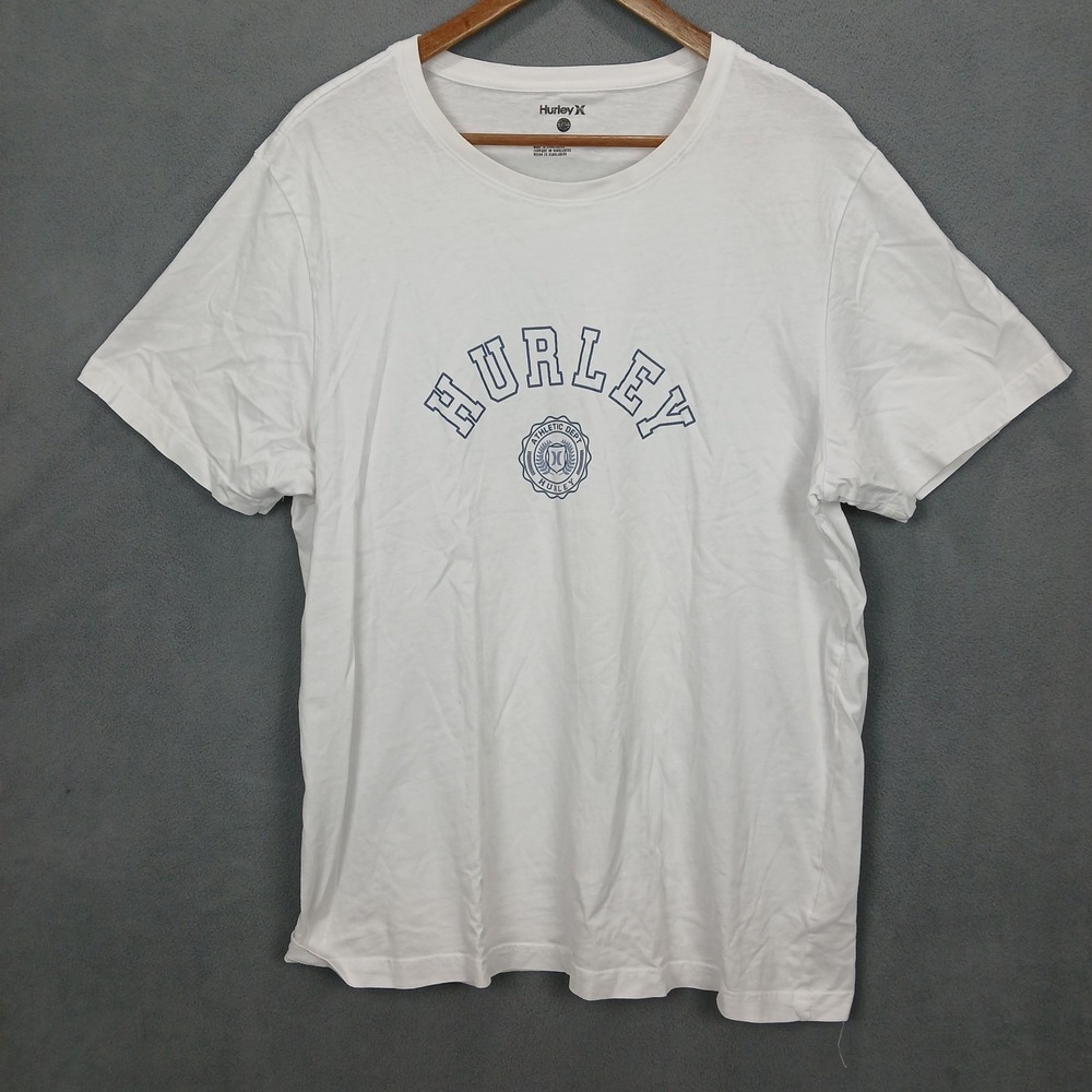 Hurley T-Shirt Mens XL White Graphic Logo Cotton‎ Short Sleeve Casual Streetwear